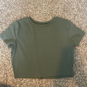 Olive green cropped t-shirt